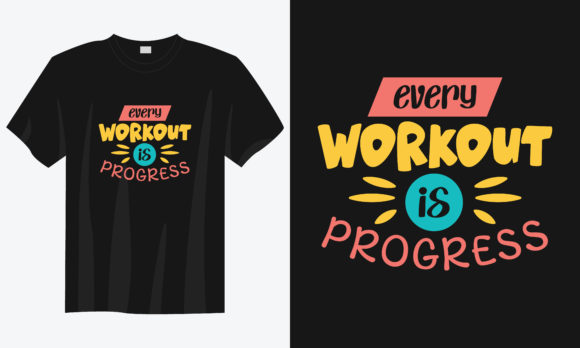 Workout T-shirt Design for Branding and Print Templates